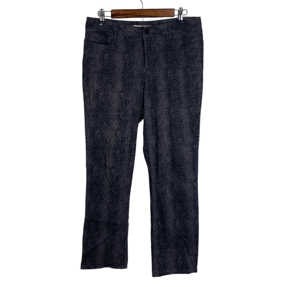 Jones New York Lexington Snakeskin Pattern Straight‎ Jeans Women's 6P Black Gray